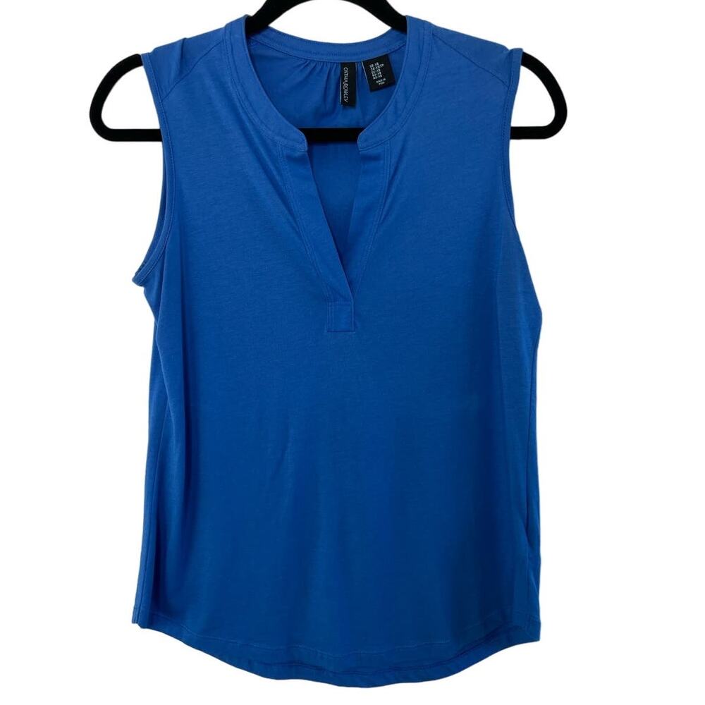 Cynthia Rowley Cotton‎ Modal Base Blouse Sleeveless V-Neck Soft Blue Women's XS